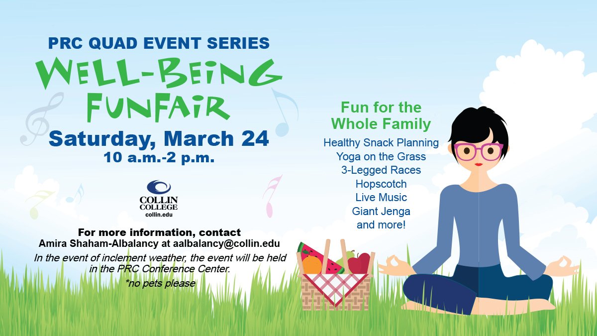 2018 Well-Being FunFair March 24 at the Preston Ridge Campus Quad