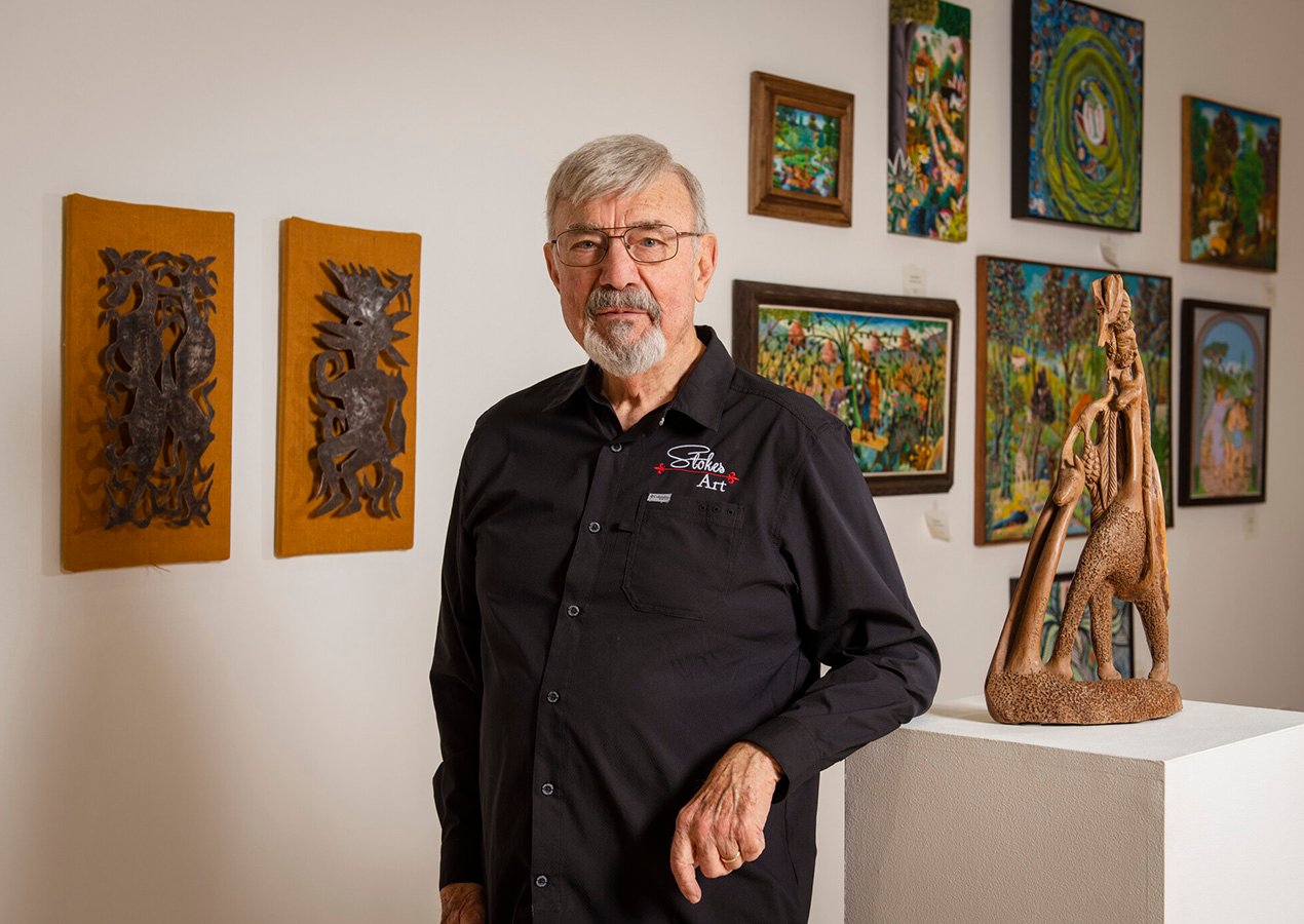 Glenn Stokes of Stokes Art Gallery in the Collin College Arts Gallery on the Plano Campus