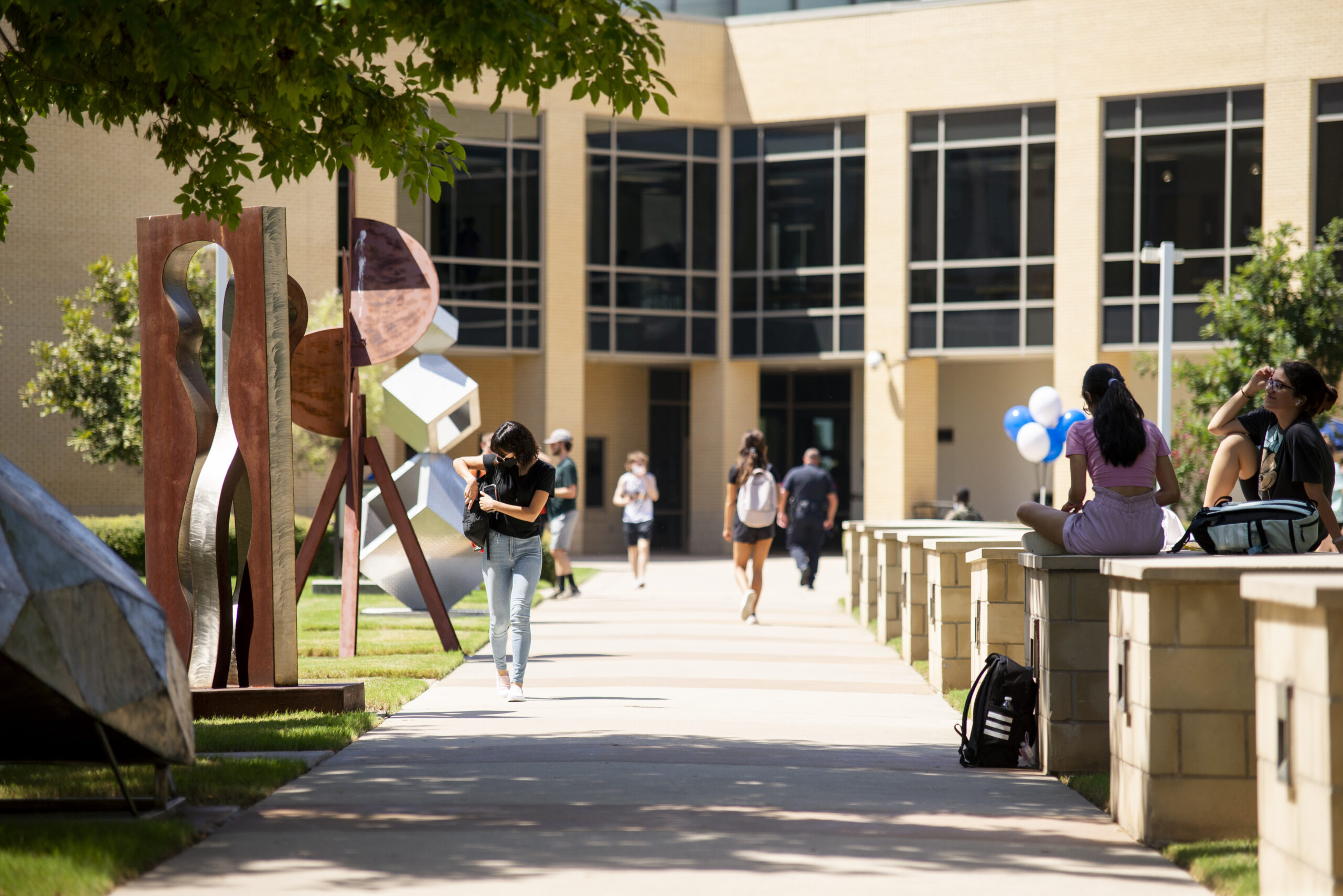 Students at the Frisco Campus on the First Day of Classes.